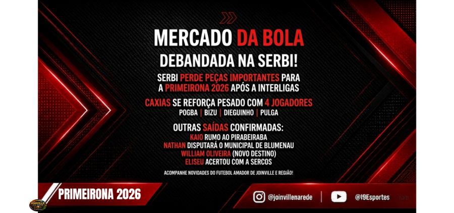 Mercado da bola agita o futebol amador e SERBI perde peças importantes após a Interligas
