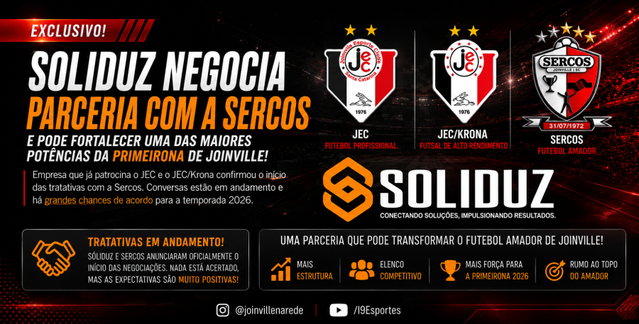 Soliduz negocia parceria com a Sercos e pode fortalecer uma das maiores potências da Primeirona de Joinville