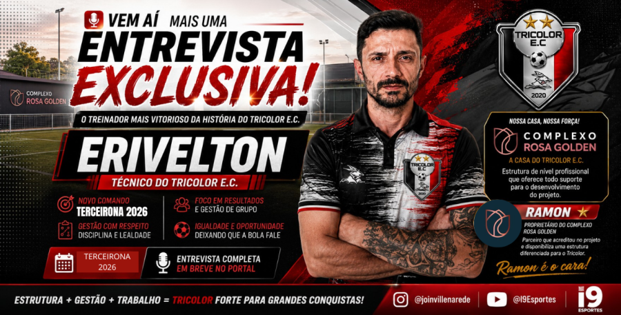 Erivelton retorna ao Tricolor E.C. e promete acesso na Terceirona 2026: 
