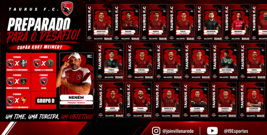 Taurus F.C. aposta em elenco reforçado para o Copão Kurt Meinert 2026
