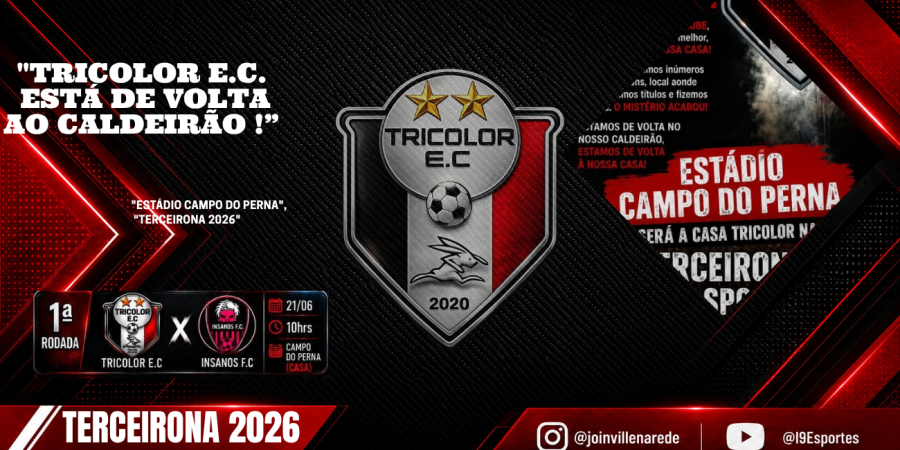 Tricolor E.C. confirma retorno triunfal ao Estádio Campo do Perna para a Terceirona Kaminski 2026