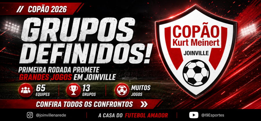 Primeira rodada do Copão Kurt Meinert 2026 terá 25 partidas espalhadas por Joinville